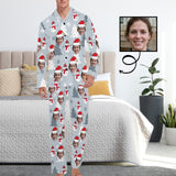 Custom Face Pajamas Polobear Sleepwear Personalized Men's Long Pajama Set