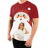 Custom Face Santa Tee Put Your Photo on Shirt Unique Design Men's All Over Print T-shirt