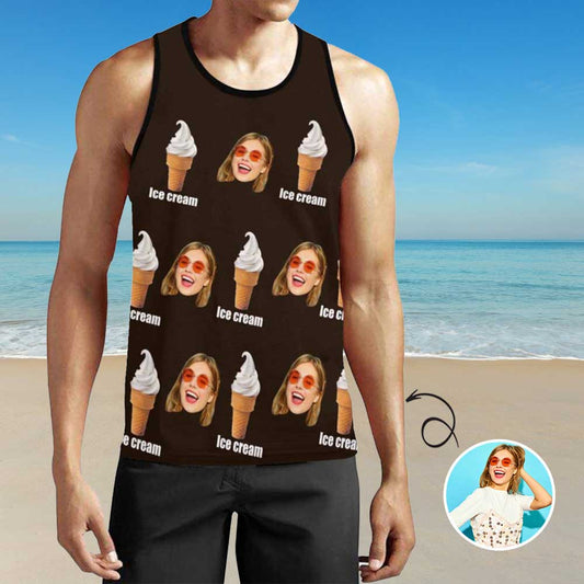 Custom Face Ice Cream Men's All Over Print Tank Top