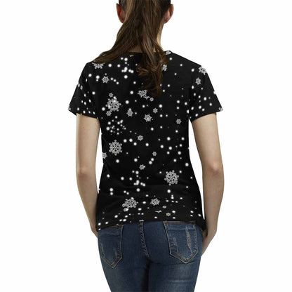 Custom Face Christmas Deer Women's All Over Print T-shirt