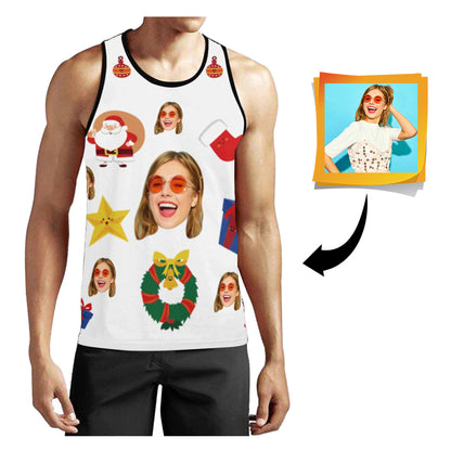 Custom Face Christmas Men's All Over Print Tank Top