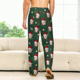 Personalized Long Pajama Pants Unisex Lacing Custom Face Christmas Tree Sleepwear Slumber Party