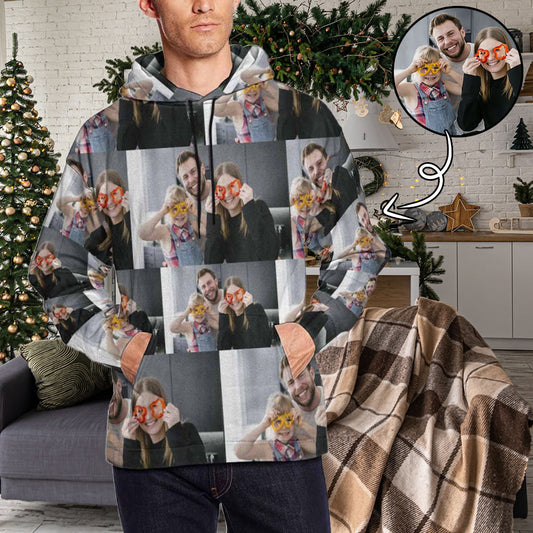 Custom Photo Happy Family Men's All Over Print Hoodie