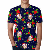 Custom Face Christmas Put Your Photo on Shirt Unique Design Men's All Over Print T-shirt