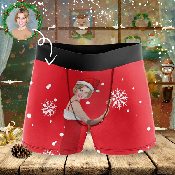 Custom Face Boxers Underwear Personalized Hug Christmas Mens' All Over Print Boxer Briefs