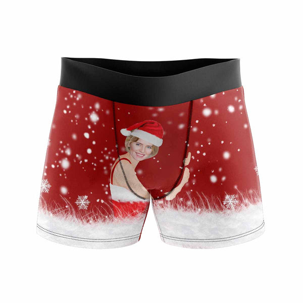 Custom Face Boxers Underwear Personalized Hug  Christmas Mens' All Over Print Boxer Briefs