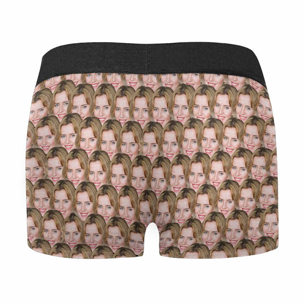 Custom Face Men's All Over Print Boxer Briefs Personalized Girlfriend's Face Underwear