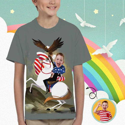 Custom Face Horse Kid's All Over Print T-shirt