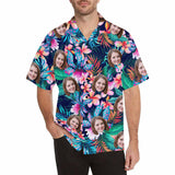 Custom Face Cute Girlfriend Beautiful Flower Men's All Over Print Hawaiian Shirt