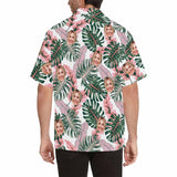 Custom Face Palm Leaves Men's All Over Print Hawaiian Shirt, Personalized Aloha Shirt With Photo Summer Beach Party As Gift for Vacation