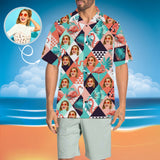 Custom Face Flamingo Men's All Over Print Hawaiian Shirt