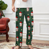 Personalized Long Pajama Pants Unisex Lacing Custom Face Christmas Tree Sleepwear Slumber Party