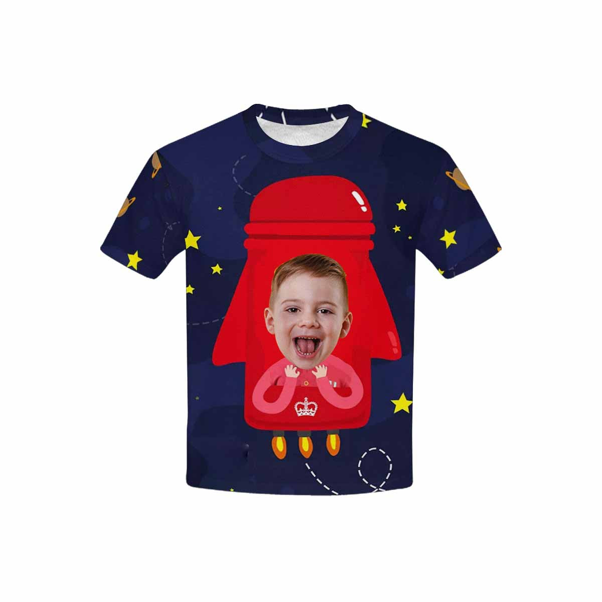 Custom Face Rocket Kid's All Over Print T-shirt