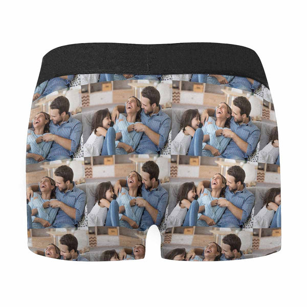 Custom Face Seamless Photo Men's All Over Print Boxer Briefs Personalized Photo Underwear