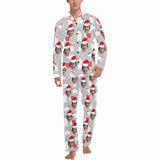 Custom Face Pajamas Polobear Sleepwear Personalized Men's Long Pajama Set