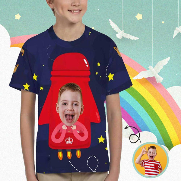 Custom Face Rocket Kid's All Over Print T-shirt