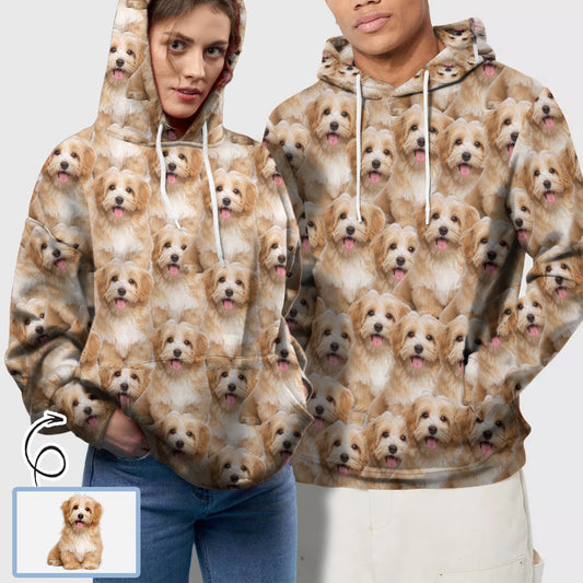 Custom Seamless Pet Face Men's Pullover Hoodie