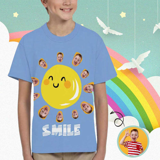 Custom Face Sun Kid's All Over Print T-shirt