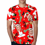 Custom Face Christmas Snowman Put Your Photo on Shirt Unique Design Men's All Over Print T-shirt