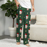 Personalized Long Pajama Pants Unisex Lacing Custom Face Christmas Tree Sleepwear Slumber Party