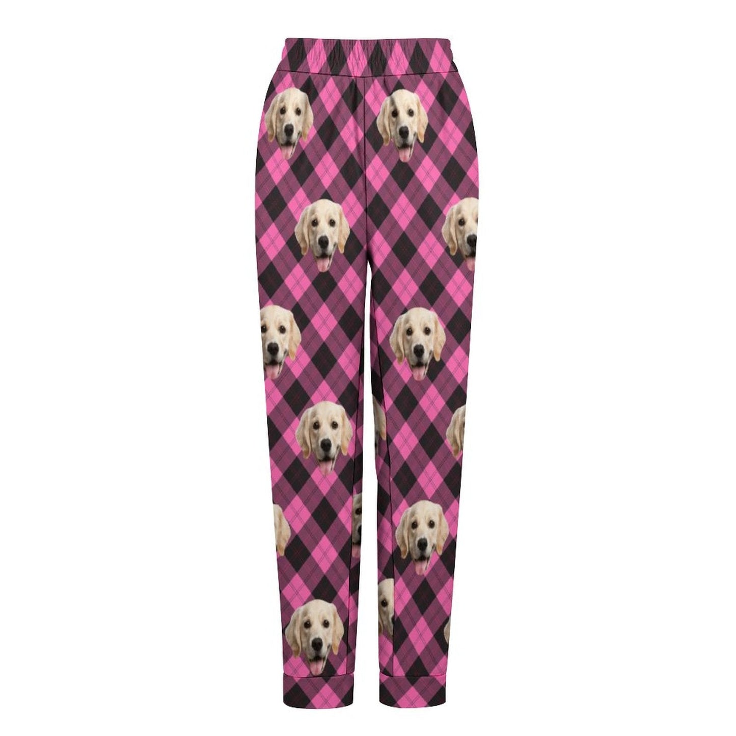 Custom Face Grid Pajama Pants Personalized Long Sleep Pants  Slumber Party