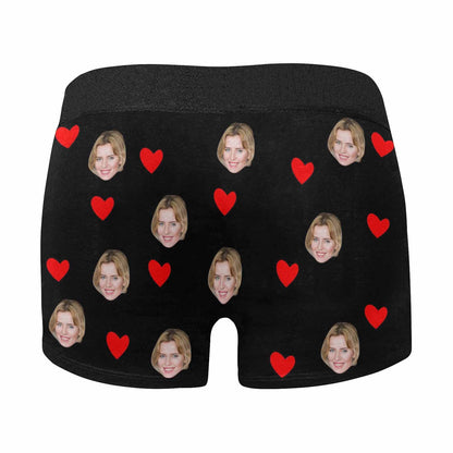 Custom Face & Text Men's All Over Print Boxer Briefs Personalized Love Zipper Underwear