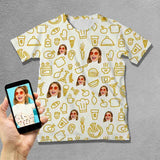 Custom Face Food Tee Put Your Photo on Shirt Unique Design Men's All Over Print T-shirt