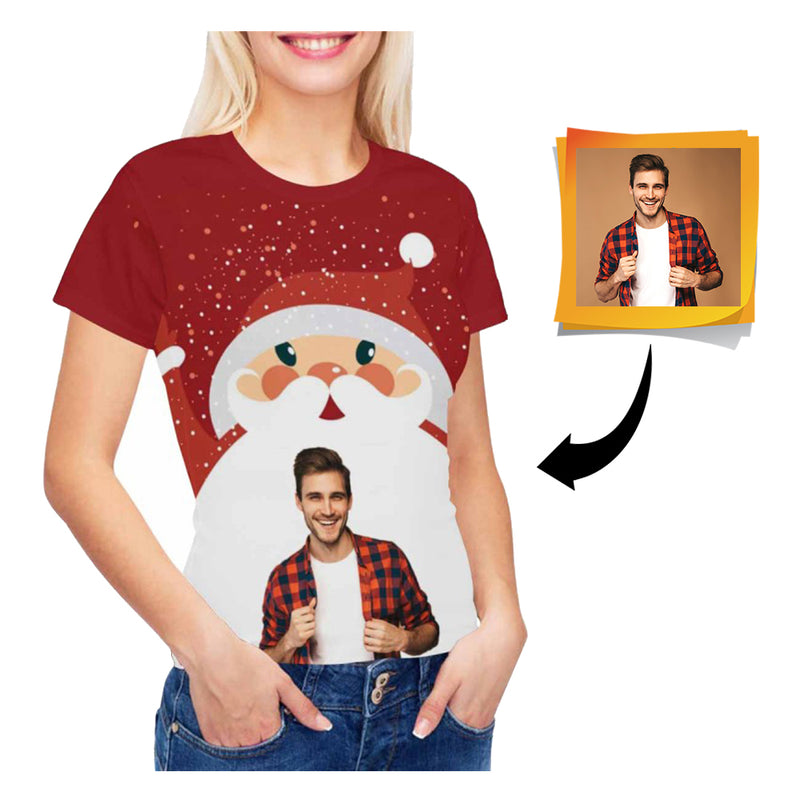 Custom Face Santa Women's All Over Print T-shirt