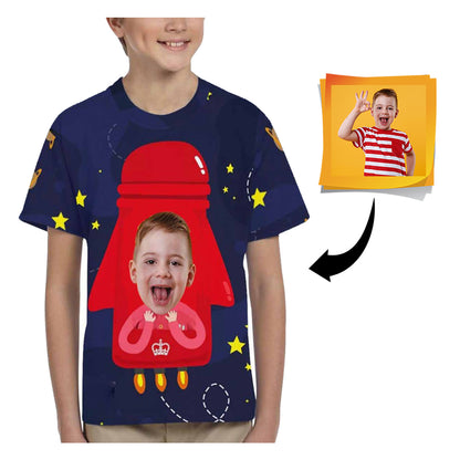 Custom Face Rocket Kid's All Over Print T-shirt