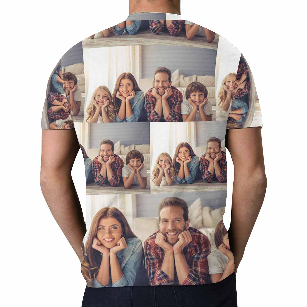 Custom Photo Happy Family Tee Put Your Photo on Shirt Unique Design Men's All Over Print T-shirt