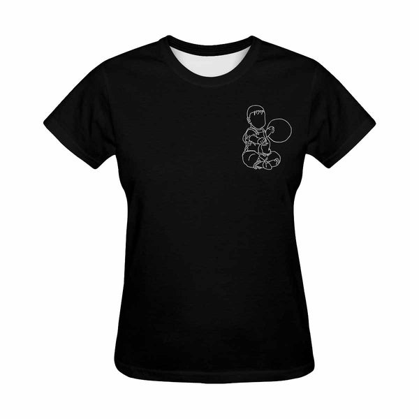 Custom Portrait Outline Shirt, Line Art Photo Shirt For Female, Custom Women's All Over Print T-shirt, Photo Outline Outfit For Kid