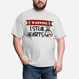 Custom Face Warning I Steal Hearts Tee Put Your Photo on Shirt Unique Design Men's All Over Print T-shirt