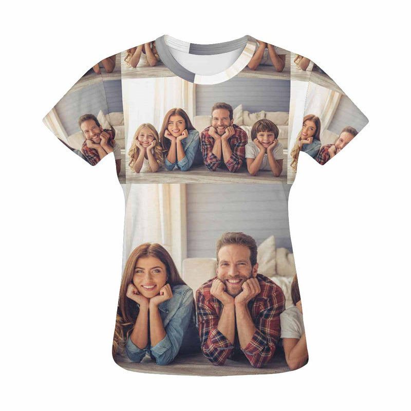 Custom Photo Happy Family Women's All Over Print T-shirt