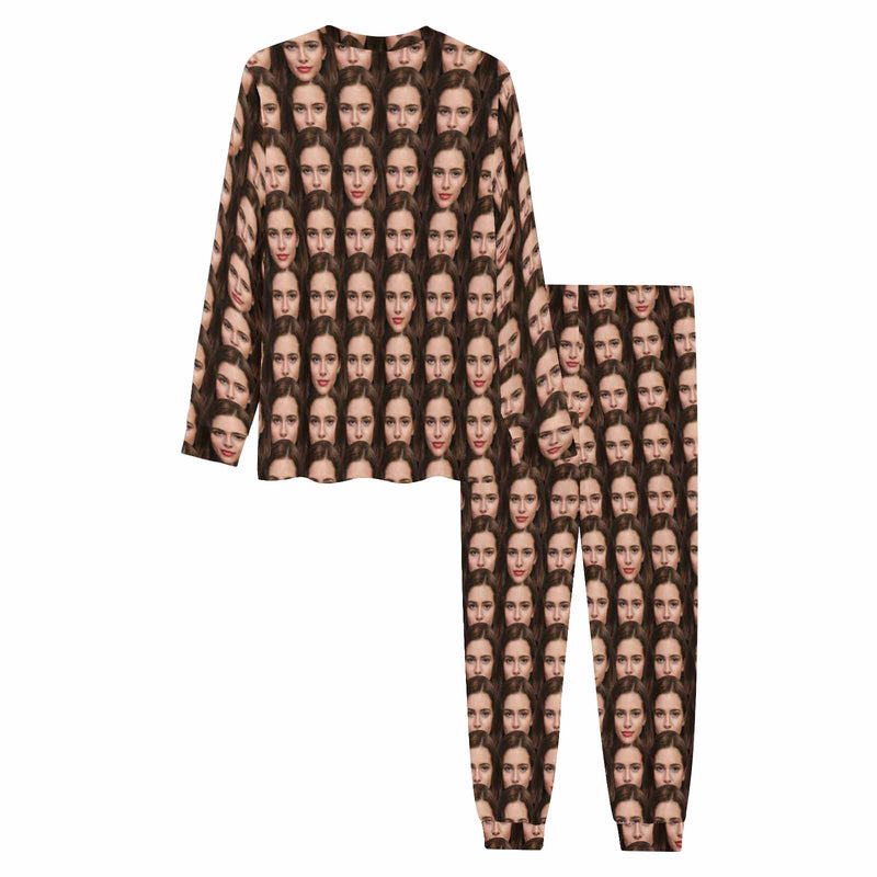 Custom Face Seamless Lover's Head Men's Long Pajama Set