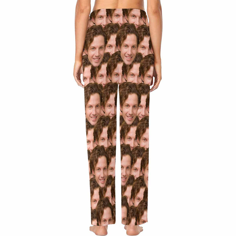 Custom Girlfriend's Face Sleepwear Personalized Women's Slumber Party Long Pajama Pants