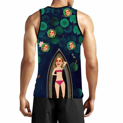 Custom Face Boat Men's All Over Print Tank Top