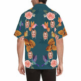 Custom Face Hummingbird Men's All Over Print Hawaiian Shirt, Personalized Aloha Shirt With Photo Summer Beach Party As Gift for Vacation