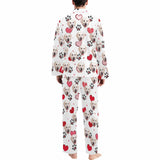 Custom Face Pajamas Heart&Pet's Footprint Sleepwear Personalized Men's Long Pajama Set