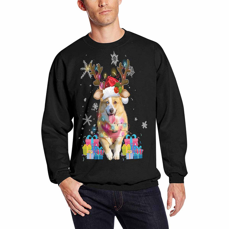 Personalized Pet&Gift Sweater With Face, Custom Photo Men's All Over Print Crewneck Sweatshirt