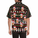 Custom Face Cute Snowman Red Hat Christmas Men's All Over Print Hawaiian Shirt