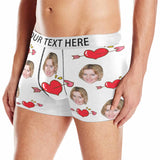 Custom Face&Text Boxers Underwear Personalized Love Arrow Mens' All Over Print Boxer Briefs