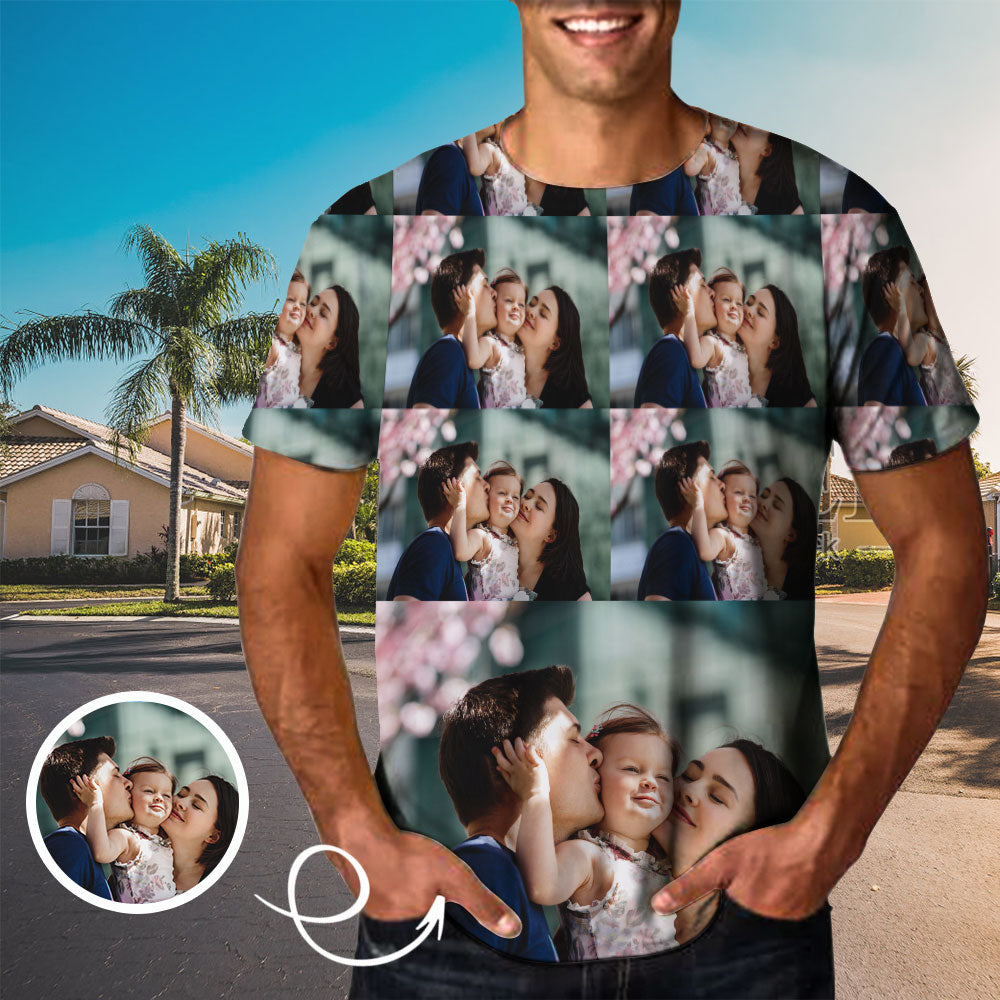 Custom Photo Tee Put Your Photo on Shirt Unique Design Men's All Over Print T-shirt