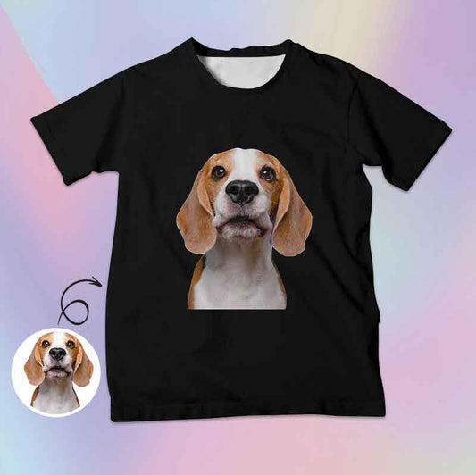 Custom Face Funny Puppy Tee Put Your Photo on Shirt Unique Design Men's All Over Print T-shirt