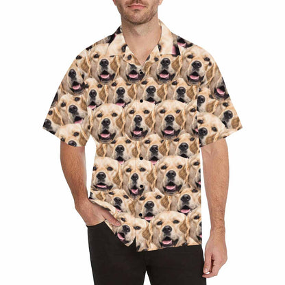 Custom Pet's Face Men's All Over Print Hawaiian Shirt, Personalized Aloha Shirt With Photo Summer Beach Party As Gift for Vacation