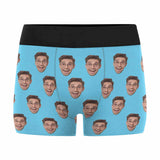 Custom Face Boxers Underwear Personalized Face Blue Mens' All Over Print Boxer Briefs