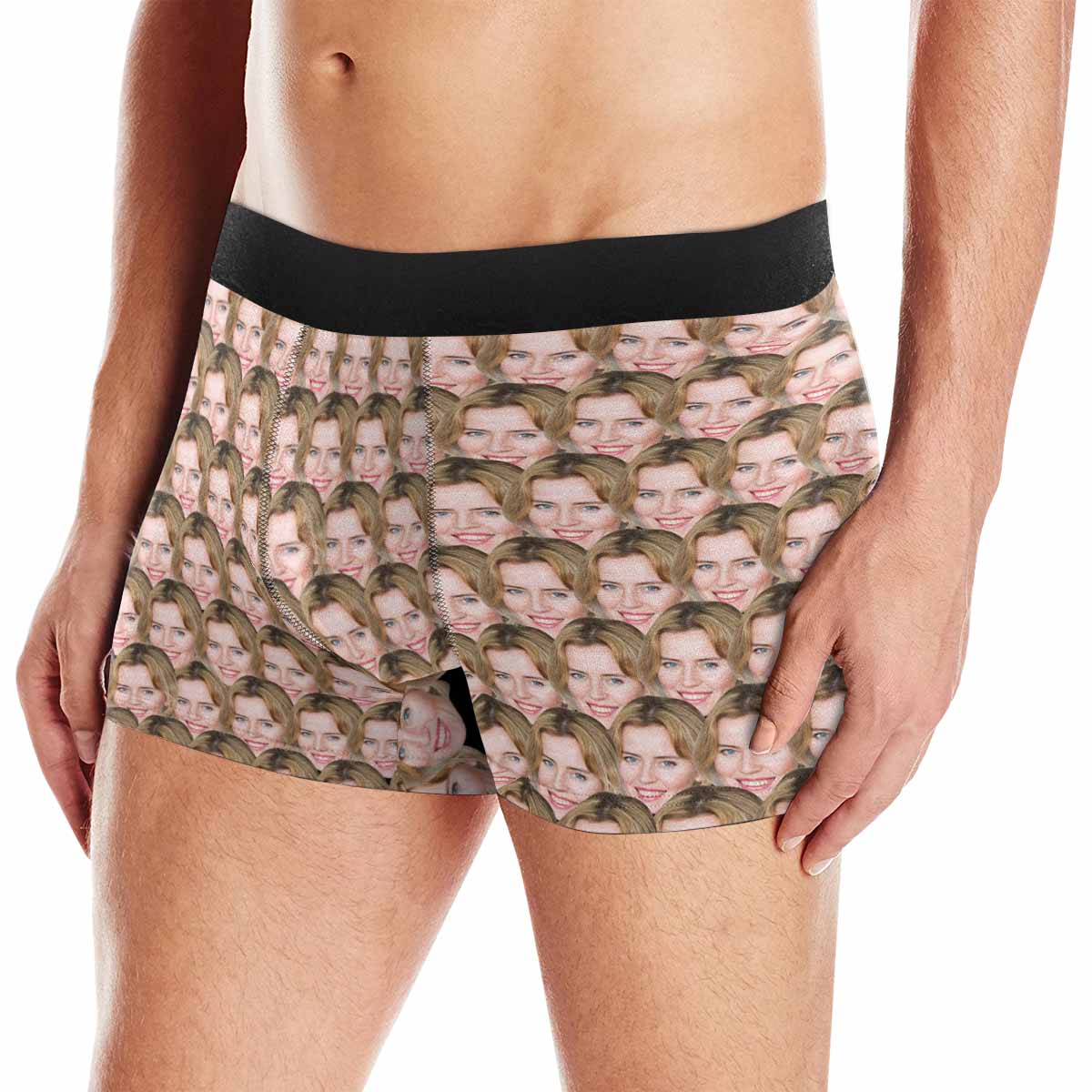 Custom Face Men's All Over Print Boxer Briefs Personalized Girlfriend's Face Underwear