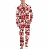 Persoanlized Sleepwear Custom Face Christmas Men's Long Pajama Set