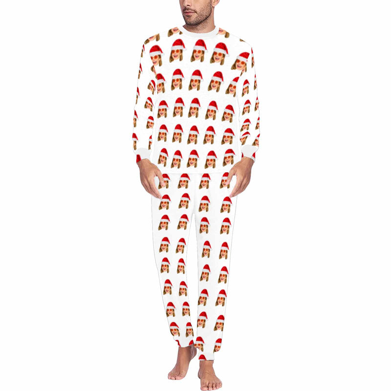 Custom Face Christmas Girlfriend Men's Long Pajama Set