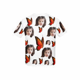 Custom Face Butterfly Kid's All Over Print T-shirt