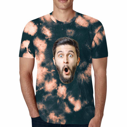 Custom Face Tie Dye Funny Tee Put Your Photo on Shirt Unique Design Men's All Over Print T-shirt